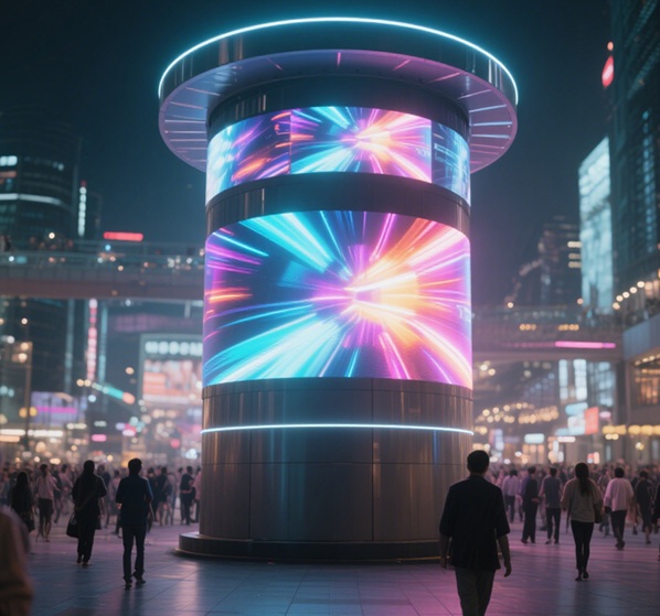 Vilken design – platt eller böjd – förmedlar en mer sofistikerad estetik för utställningshallar med LED-displayer?